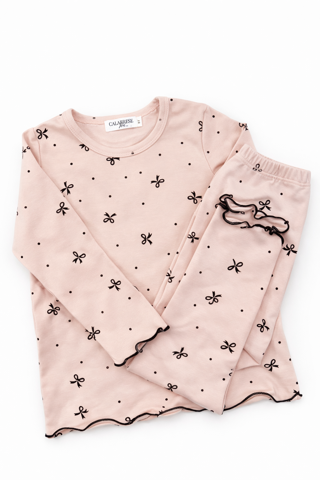 PINK/BOWS- Pajama Set