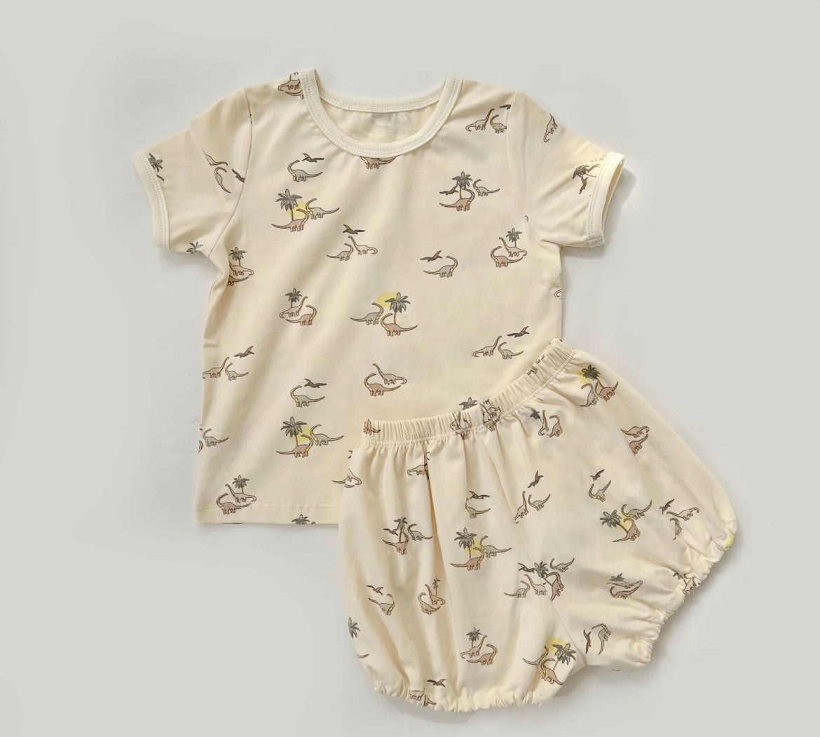 SUMMER NIGHTS - DINOSAUR PRINT 2 PIECE SET