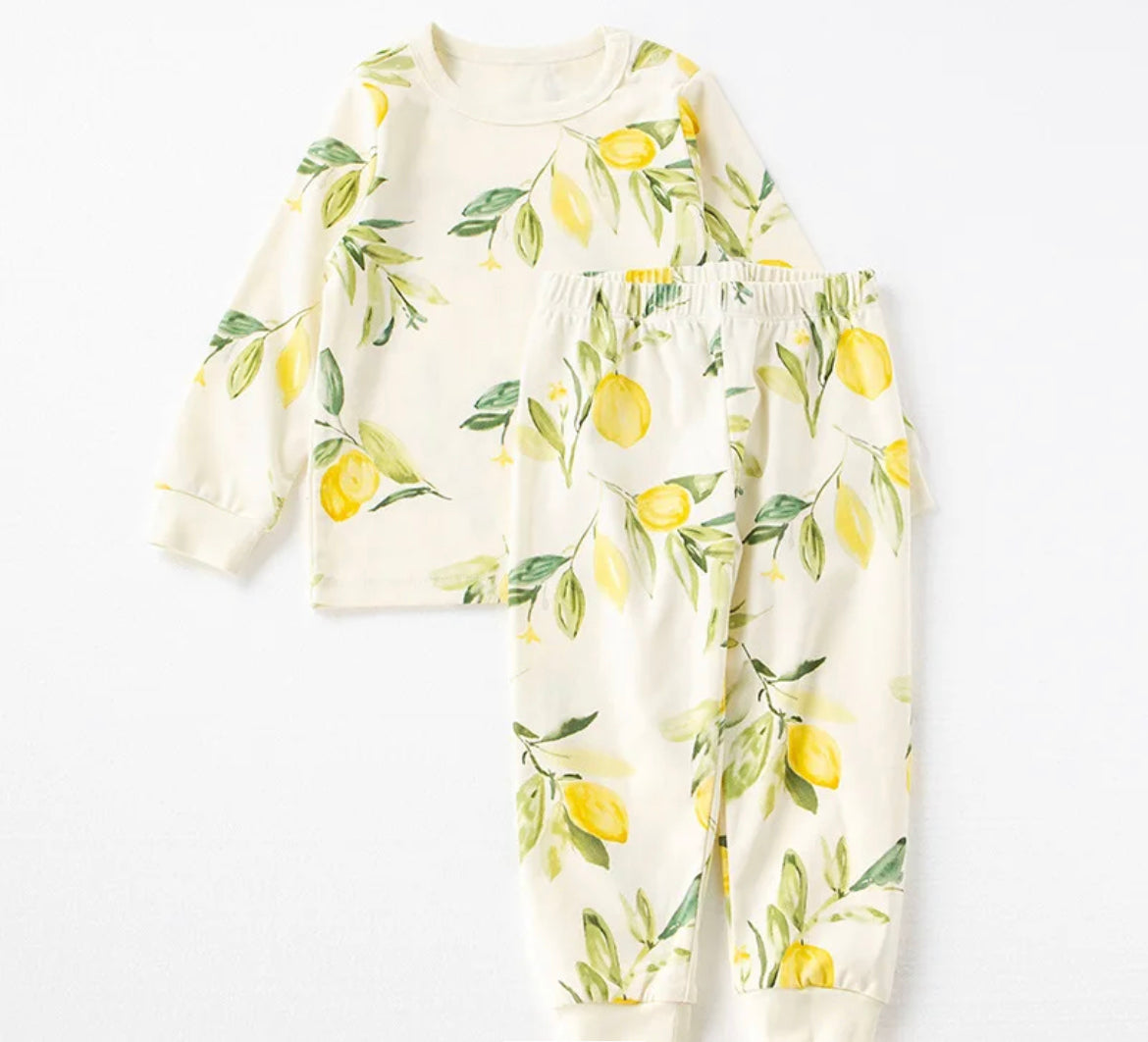 COZY - LEMON PRINT 2 PIECE SET